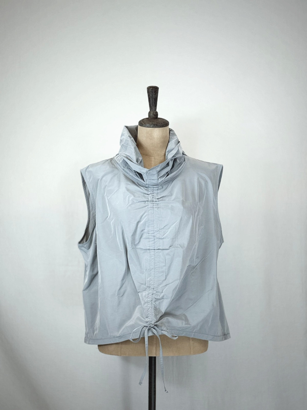Sassy #63110 Top Grey Sleeveless Mid Length Cowl Neck Popover Vest Top #0225 XL